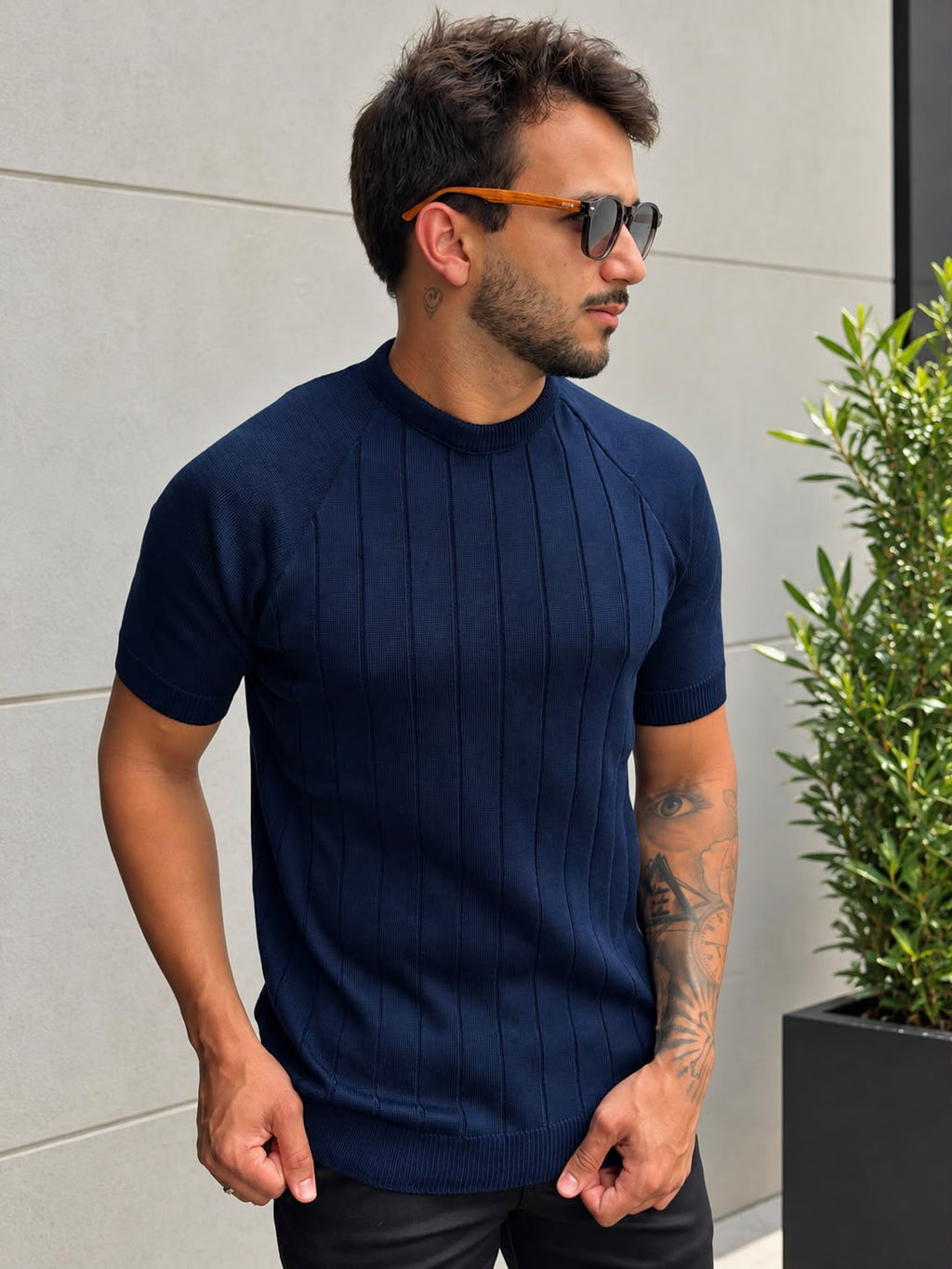 Camiseta Tricot Lucca Azul Marinho