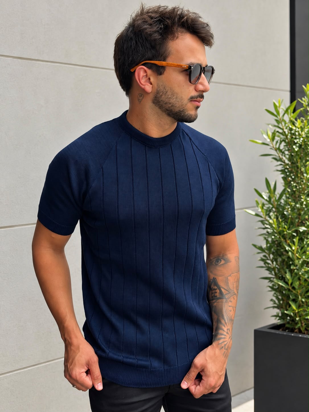 Camiseta Tricot Lucca Azul Marinho