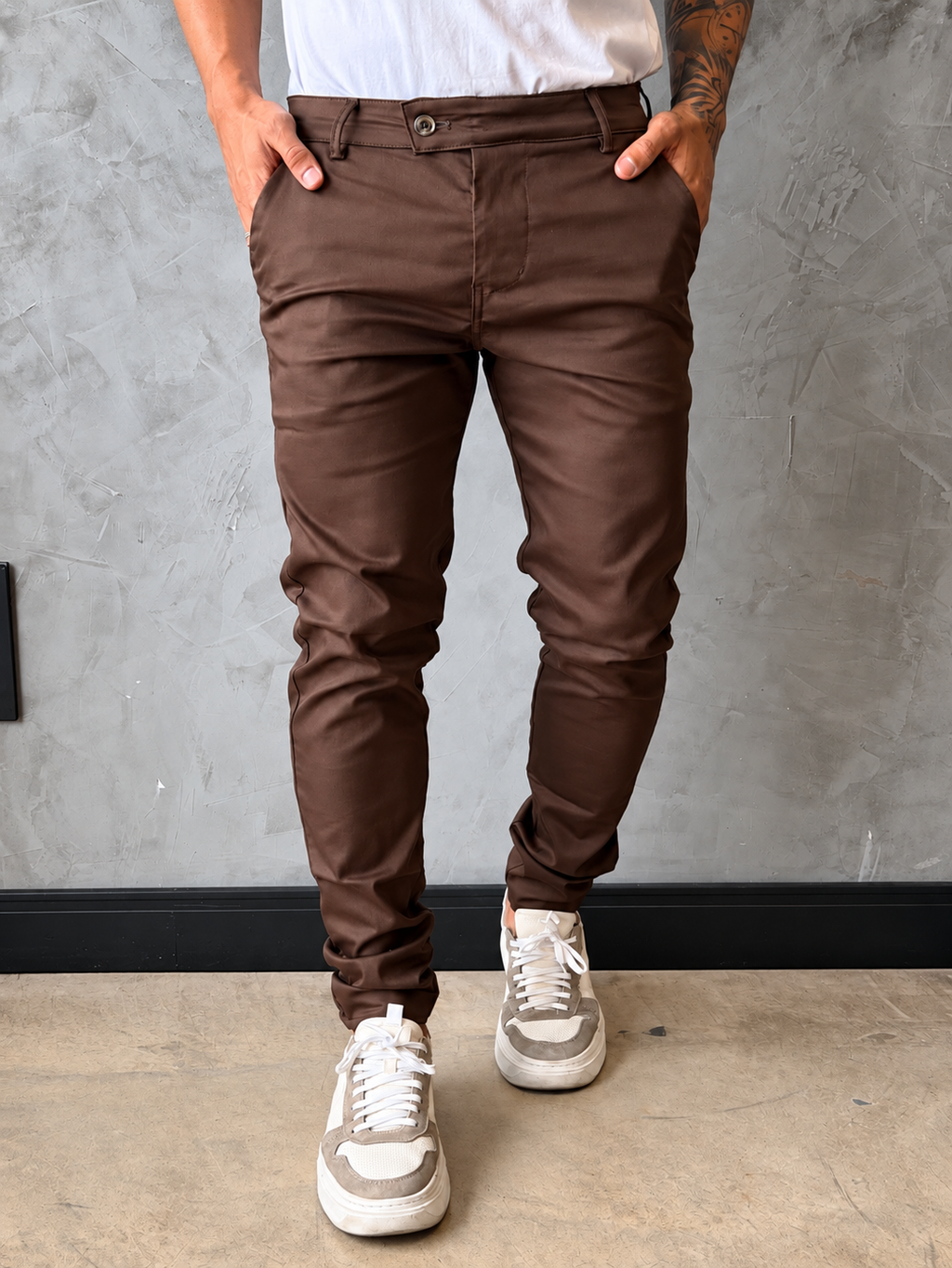 Calça London Slim Fit Marrom