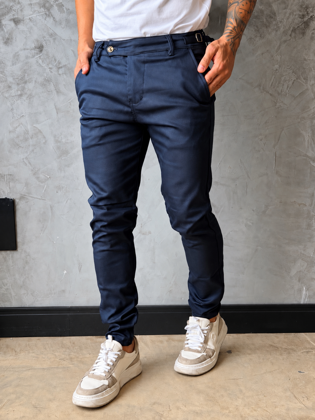 Calça Berlim Slim Fit Azul-Marinho