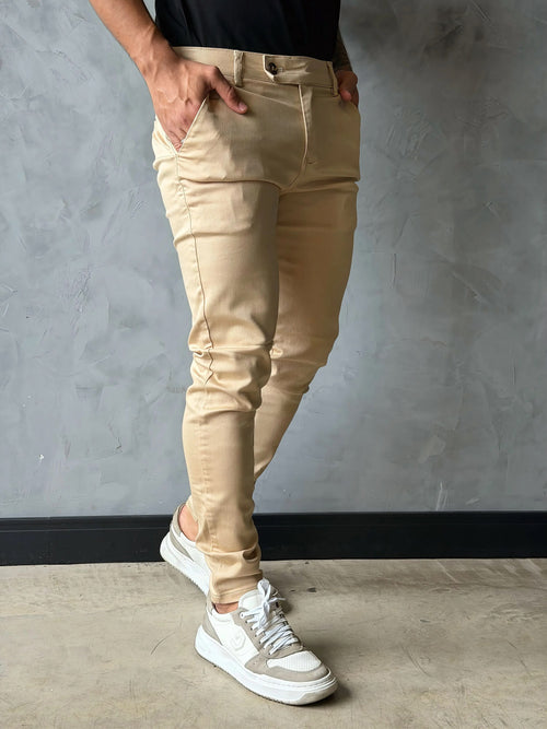 Calça London Slim Fit Bege