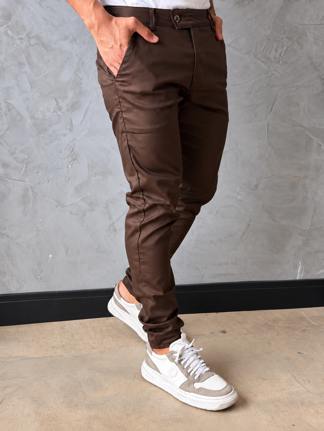 Calça London Slim Fit Marrom