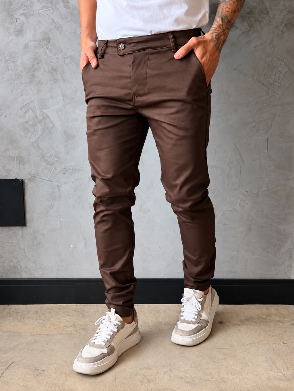 Calça London Slim Fit Marrom