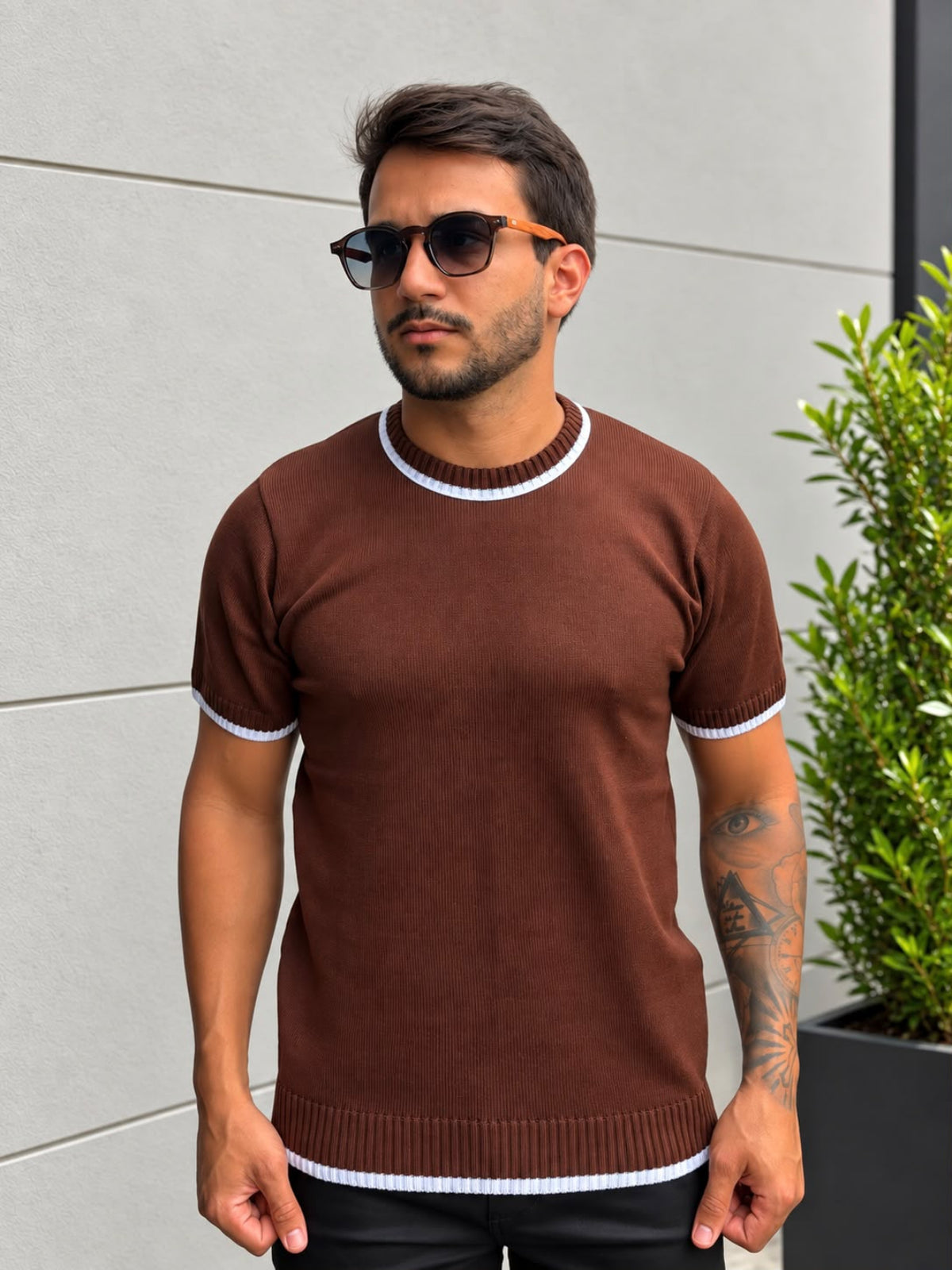 Camiseta Tricot Siena Marrom